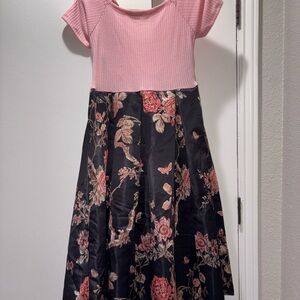 SHEIN Pink and Black Floral Dress NWOT